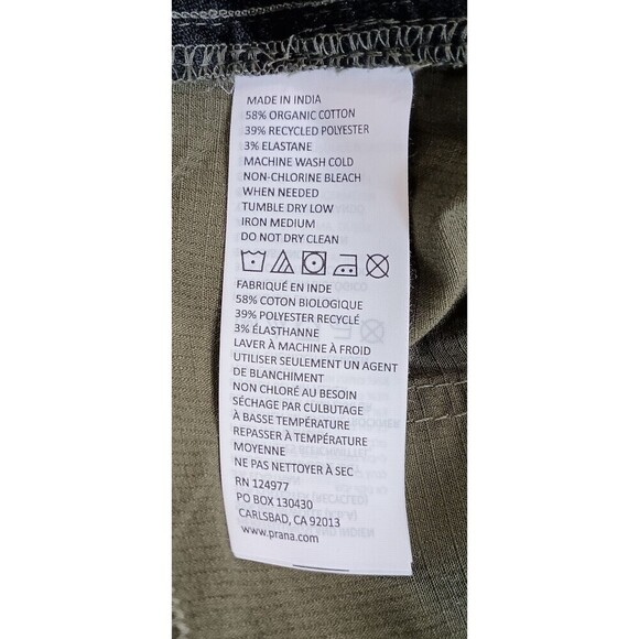 Prana Shorts Mens Waist 28 Waist 8 Inseam Double Peak Cargo Green Zipper Pocket - Picture 9 of 9